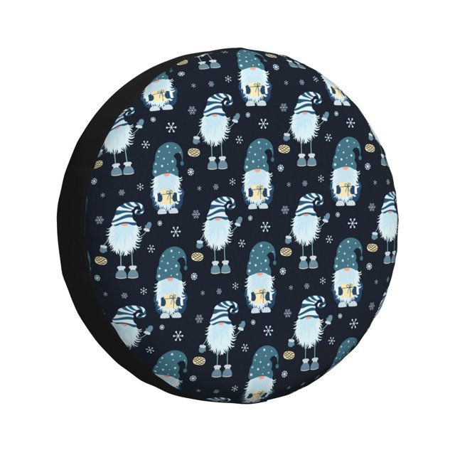 Balery Christmas Gnome blue Cubiertas para Neumáticos - Protector Resistente para Neumáticos de Camioneta, SUV, Remolque, Camper y RV-16 inch