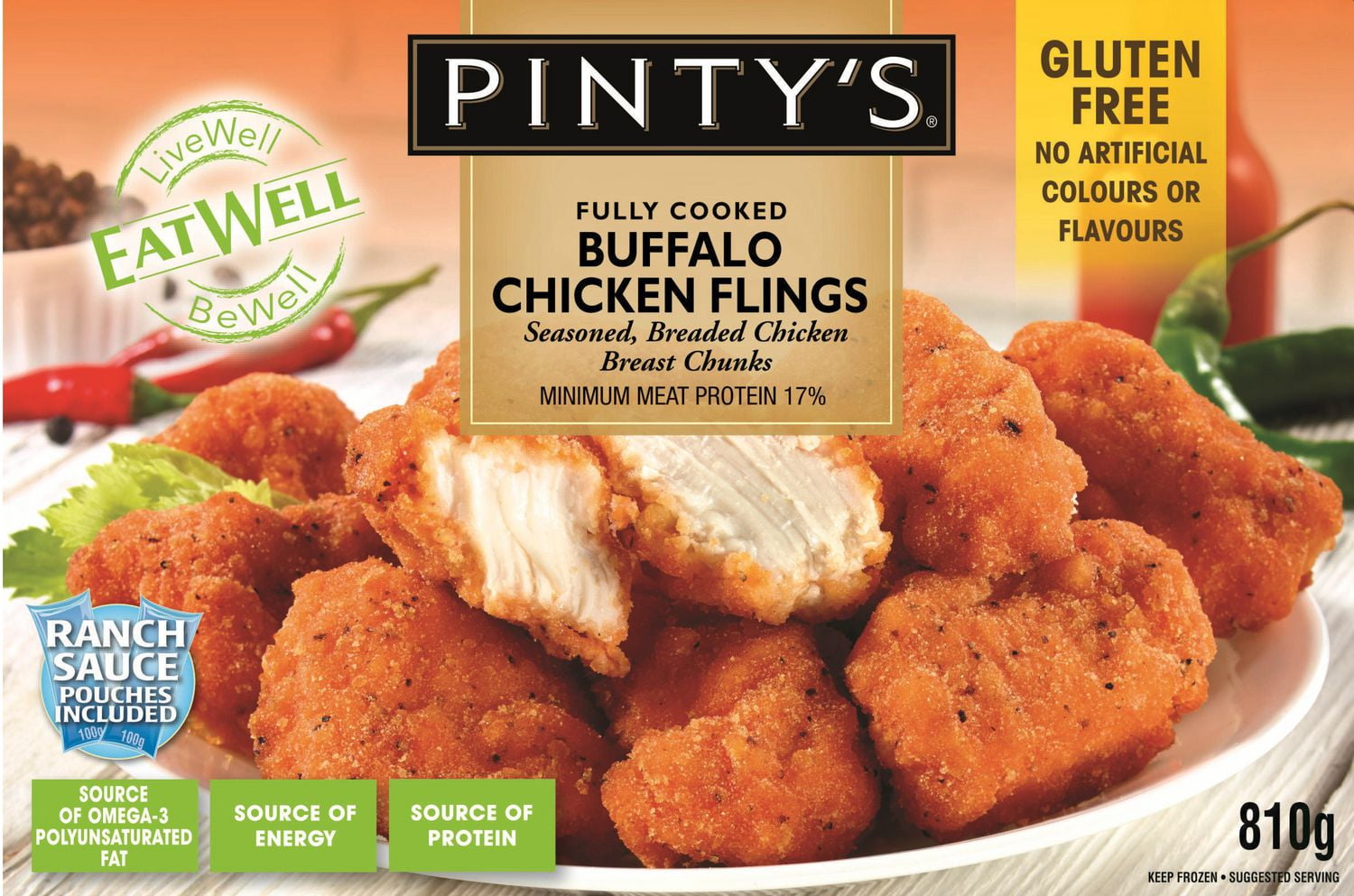 DISCONTINUED Pintys EatWell Buffalo Fling with Ranch sauce