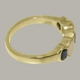 thumbnail image 4 of LBG British Made 10k Yellow Gold ring with Natural Sapphire & Opal Womens Band Ring - 33 size options - Size 11.25, 4 of 5