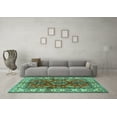thumbnail image 3 of Ahgly Company Indoor Rectangle Geometric Turquoise Blue Traditional Area Rugs, 8' x 10', 3 of 4