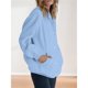 thumbnail image 5 of Sudadera con Capucha y Cremallera para Mujer, Forro Suave, Ideal para el Invierno. Sudadera Informal Gran Tamaño con Botones en la Parte Delantera. Azul XXL, 5 of 8