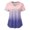 Sky Blue, variant on Moocorvic Women's Scrub Tops Gradient Printed Short Sleeve V-Neck Tops Working Uniform Printing Pocket Blouse Tops