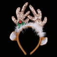 thumbnail image 4 of Novelty Adult Antlers on Headband, Christmas Party Accessories - Astas de reno de lentejuelas doradas, se describe Cuerno de reno de café con orejas Gloria Diadema de fiesta, 4 of 9