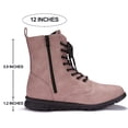 thumbnail image 6 of UKAP Women Comfortable Work Boot Outdoor Slip Resistant Side Zipper Ankle Boots Leather Booties Lace-Up Combat Boot Pink 8, 6 of 7