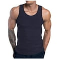 thumbnail image 2 of Fashion YLSDY Workout Undershirt for Men Sleeveless Round Neck Slim Muscle Shirt Solid Color Sports Going Out Dressy Tank Top Black XXXL, 2 of 6