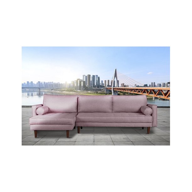 Sofá Cama Modular Reversible de Lino Palo de Rosa con Tecnología Beehive Airflex Foam Modelo Sparrow Makora