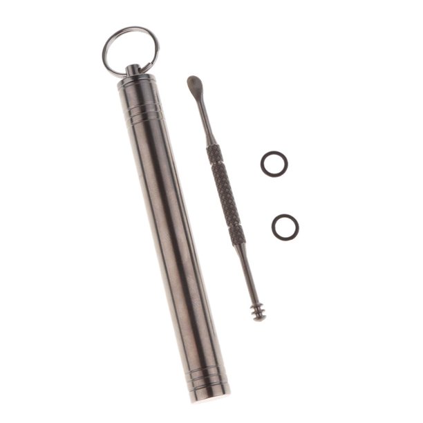 Porta palillos pequeño impermeable de 8,9 x 1 cm + palillo para los oídos Plata