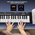 thumbnail image 3 of Teclado electrónico portátil de 49 teclas, piano enrollable manual para niños y principiantes (plateado), 3 of 14
