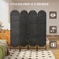 thumbnail image 4 of HOMCOM 4 Panel Room Divider, Bohemian Folding Privacy Screen, Black, 4 of 10