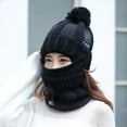 thumbnail image 3 of 3Pcs/Set Women Winter Thick Warm Woolen Knitted Beanie Hat Face Mask Neck Scarf, 3 of 8