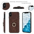 thumbnail image 2 of Mantto Wallet Case for iPhone XS/X with Card Slots Finger Ring Holder Kickstand Camera Protective Shockproof Case For iPhone XS/X,Coffee, 2 of 7