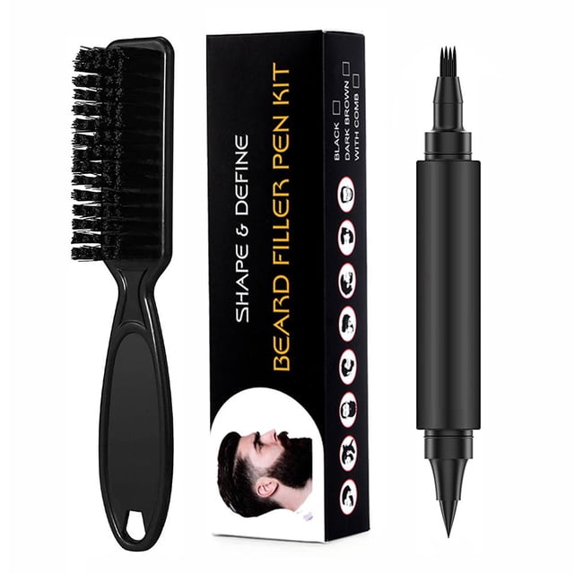 Lápiz de peluquero de doble cabeza para barba, herramienta para colorear para hombres (juego marrón) Tmvgtek Cuidado Belleza
