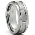 thumbnail image 1 of Mens Tungsten Carbide Brick Pattern Wedding Band Engagement Ring 8MM Comfort-Fit, 1 of 4