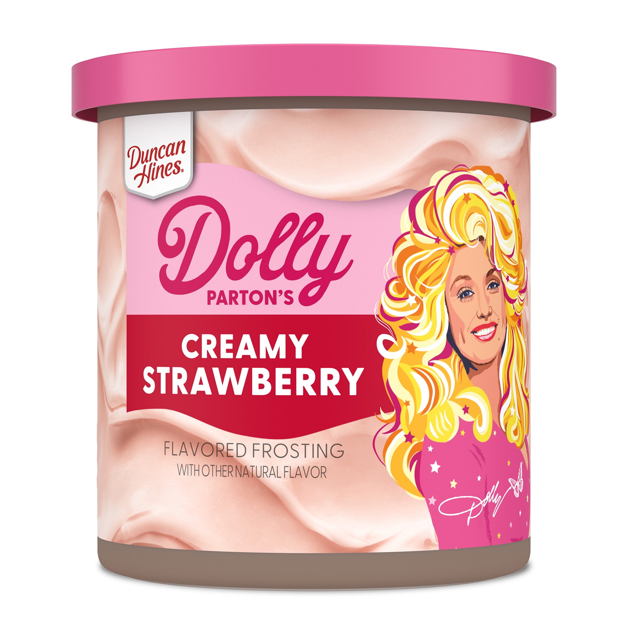 (8 pack) Duncan Hines Dolly Parton's Creamy Strawberry Flavored Frosting, 16 oz.