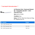 thumbnail image 2 of A/C Receiver Drier / Desiccant Element Kit - Compatible with 2011 - 2015 Chevy Cruze 2012 2013 2014, 2 of 2