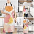 thumbnail image 2 of Yayeee Chief Kitchen Apron with Pockets for Cooking Water Resistant Unisex Adjustable Neck Strap, Pink Floral Orange, 2 of 7