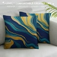 thumbnail image 3 of COMIO  Marble Texture Throw Pillow Cover,Yellow Blue Green Golden Fluid Marble Hipster Ink Luxury Elegant Colorful Decorative Pillow Cases Square Cushion Covers for Home Sofa Couch, 3 of 5