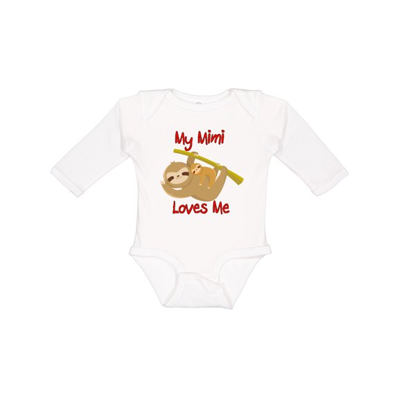 Inktastic My Mimi Loves Me Sloth Boys or Girls Long Sleeve Baby Bodysuit