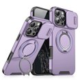 thumbnail image 4 of For Samsung Galaxy A36 Hybrid Case with 360° Magnetic Ring Stand, Camera Slide Protector & Compatible with MagSafe Phone Case Cover by Xpression, Purple, 4 of 7