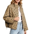 thumbnail image 2 of Aloohaidyvio Women's Polka Dot Jackets Fall Trendy Lightweight Stand Collar Coat Zip Up Outerwear with Pockets, 2 of 7