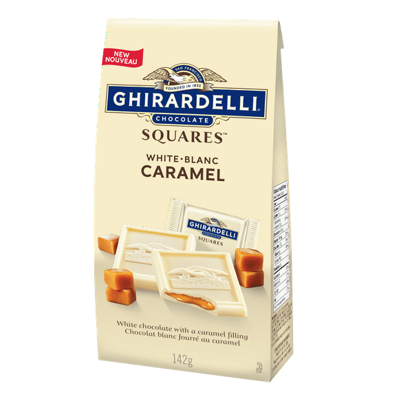 GHIRARDELLI Caramel White Chocolate Squares, 142-Gram Bag, White Chocolate Caramel