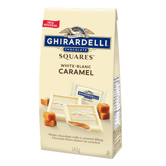Carrés de chocolat blanc au caramel de GHIRARDELLI – Sachet (142 g) Chocolat blanc et au caramel