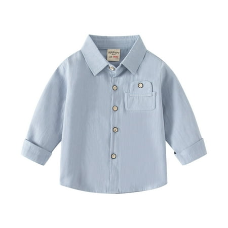 

ZRBYWB Kids Toddler Flannel Shirt Jacket Soild Long Sleeve Lapel Button Down Shacket Baby Boy Girl Clothes Pockets Shirt Top Coat Outwear Kawaii Clothes