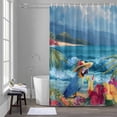 thumbnail image 5 of Beach Parrot Bathroom Shower Curtain, Summer Beach Ocean Tropical Plant Waterproof Washable Soft Bath Curtain for Bathtub Decor with 12 Hooks&Grommet, 72x72 Inch, 5 of 9