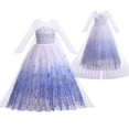 thumbnail image 3 of Disfraz de Elsa de la reina de las nieves de Disney para niña, Vestido de princesa de lujo, Vestido de fiesta de cumpleaños, Cosplay de Frozen, Vestido de carnaval de Halloween, 3 of 5