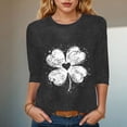 thumbnail image 2 of felwors Saint Patricks Day for Women Lucky Shamrock 3/4 Sleeve Shirt Funny Irish Graphic Tee Spring Party Tops (Grey, XXL), 2 of 8