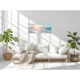 thumbnail image 4 of 3-Piece Blue Beach Canvas Wall Art Set, Sunset Ocean Waves Seascape Prints, Framed & Ready to Hang Decor for Living Room Bedroom Bathroom, 4 of 6