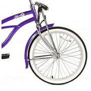 Wonder Wheels 20 In. Beach Cruiser Lowrider Coaster Brake Single Speed Bicycle, Bike With Banana Seat Stainless Steel Spokes One Piece Crank Alloy Rims 36 H - Purple
