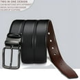 thumbnail image 6 of YOORAN Men's Belt Reversible Leather 1.25",Two-in-One Classic Dress Black Belt, Adjustable, 6 of 6