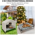 thumbnail image 6 of Elevated Dog Pet Bed House - Weatherproof 2-in-1 Indoor Outdoor Pet Cot with Canopy & Bolster Cooling Portable Raised Dog Bed with Pillow for Camping Beach, 6 of 7