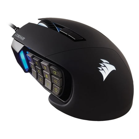 UPC: 0840006616221 | Corsair SCIMITAR RGB ELITE CH-9304211-NA Black 17 Buttons 1 x Wheel USB 2.0 Type-A Wired Optical 18000 dpi MOBA/MMO Gaming Mouse  Backlit RGB LED