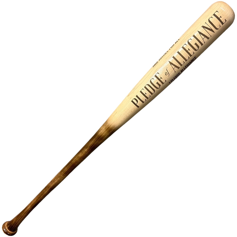 Pledge of Allegiance Engraved Baseball Bat with Wall Mount