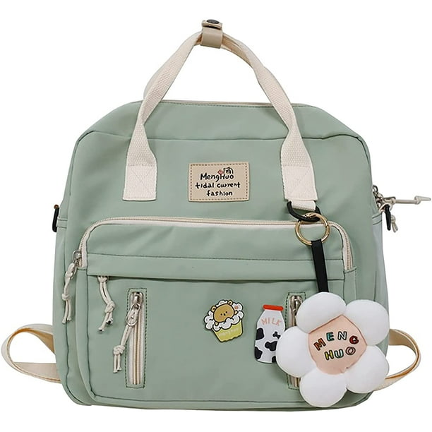 Iguohao Cute Backpacks For Teen Girls Aesthetic Backpack Japanese Anime Kawaii Backpack School Functional Handbag Travel Waterproof Bookbag Laptop Bag