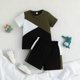 thumbnail image 3 of Gibobby Conjunto para bebé Niñas Camiseta de manga corta de retazos para niños pequeños, camisetas, pantalones cortos, trajes para niños(AG, 18-24 Meses), 3 of 4