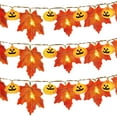 thumbnail image 2 of Dongrere Fall Garland with Pumpkin Glowing Maple Leaf Vines for Halloween Decorations Fall Decor for Home, 2 of 8