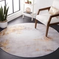 thumbnail image 3 of SAFAVIEH Tacoma Robert Traditional Machine Washable Area Rug, Grey/Gold, 6' x 6' Round, 3 of 9