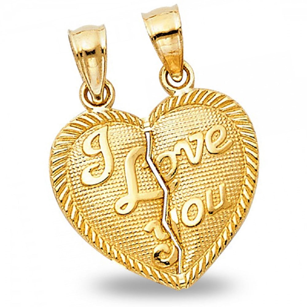 Open Heart Pendant 14k Yellow Gold Love Charm Polished Genuine Classic Fancy Design Tiny 9 x 9 mm 