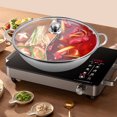 thumbnail image 1 of Stainless Steel Hot Pot Kitchen Stockpot Hotpot Cooker Tabletop with Lid Silver, 1 of 8