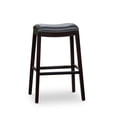 thumbnail image 1 of Cterwk 30" Bar Stool, Dark Brown Finish, Black Leather Seat, 1 of 7