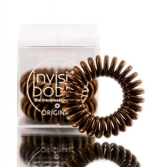 Pretzel Brown , Invisibobble The Traceless Hair Ring - 'Original' , Hair Beauty Product - Pack of 1 w/ Sleek Pin Comb