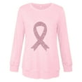 thumbnail image 4 of Craaazy Shirts for Women Breast Cancer Awareness Tops for Women Long Sleeve Crewneck Pink Ribbon Print Shirts Gifts For Women, 4 of 4