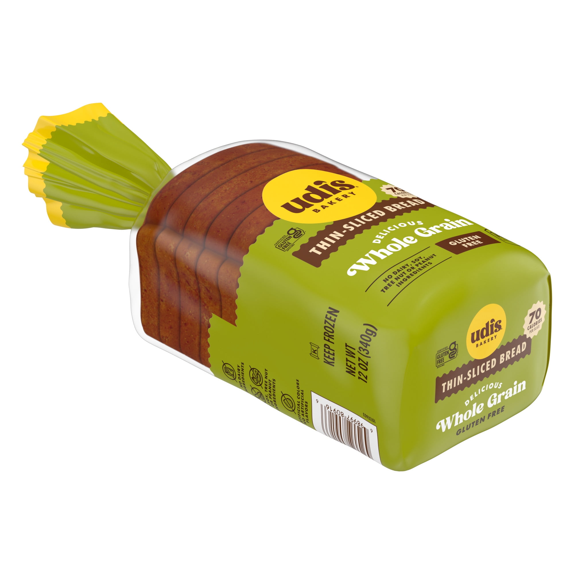 Udi's Gluten Free Multigrain Sandwich Bread, 12 oz (Frozen)