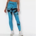 thumbnail image 2 of SONXAHE Women's Tie Dye Textured Leggings High Rise Slim Cut Daily Gym Training Pants, 2 of 7