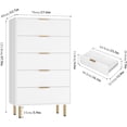 thumbnail image 2 of EastVita 5 Drawer Dresser - White Dresser for Bedroom - 47.9inch Tall Dressers Chest of Drawers - Wood Tall Dressers with Metal Handle for Closet/Living Room/Entryway - White, 2 of 8