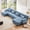 Blue, variant on MAYEERTY 99.4in 2 Seater Cloud Sofa Couch for Living Room, Chenille Loveseat Sofa with 2 Lumbar Pillows and 2 Throw Pillows, White