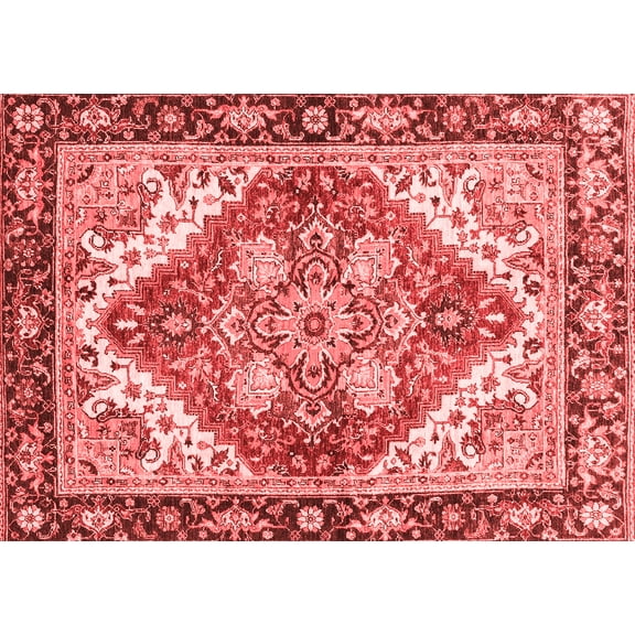 Ahgly Company Machine Washable Indoor Rectangle Persian Red Traditional Area Rugs, 5' x 7'